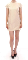 ANDREA INCONTRI BEIGE CAP SLEEVES SHIFT MINI DRESS