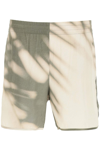 Blue Sky Inn Printed Shadow Viscose Shorts In Blue