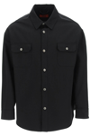 424 Button-down Fitted Shirt Jacker In Black
