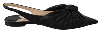 Jimmy Choo Annabell  Leather Flat Shoes In Black