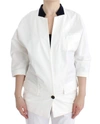 Andrea Pompilio Cotton Blend Oversized Blazer Jacket In White