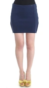 Costume National Blue Nylon Mini Skirt In Blue