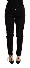 Acht Black Low Waist Skinny Denim Trouser In Black