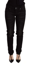 Acht Black Low Waist Skinny Denim Trouser In Black