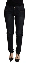 Acht Blue Cotton Skinny Low Waist Women Casual Denim Jeans In Blue