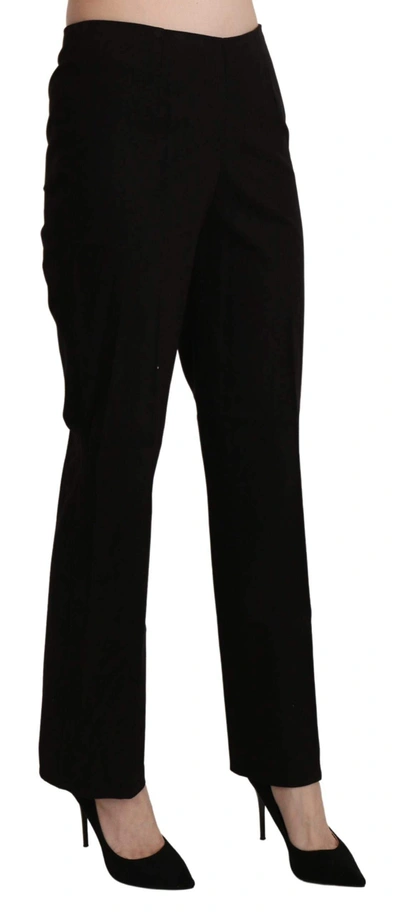 Bencivenga High Waist Straight Dress Trouser Pant In Black