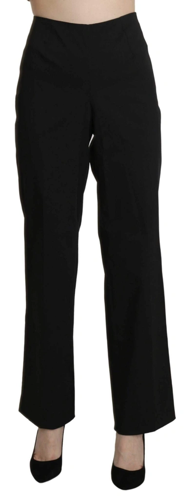 Bencivenga High Waist Straight Dress Trouser Trousers In Black