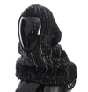 DOLCE & GABBANA BLACK KNITTED SEQUIN HOOD SCARF HAT