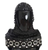 DOLCE & GABBANA BLACK KNITTED WOOL CRYSTAL BEADED HOOD SCARF HAT