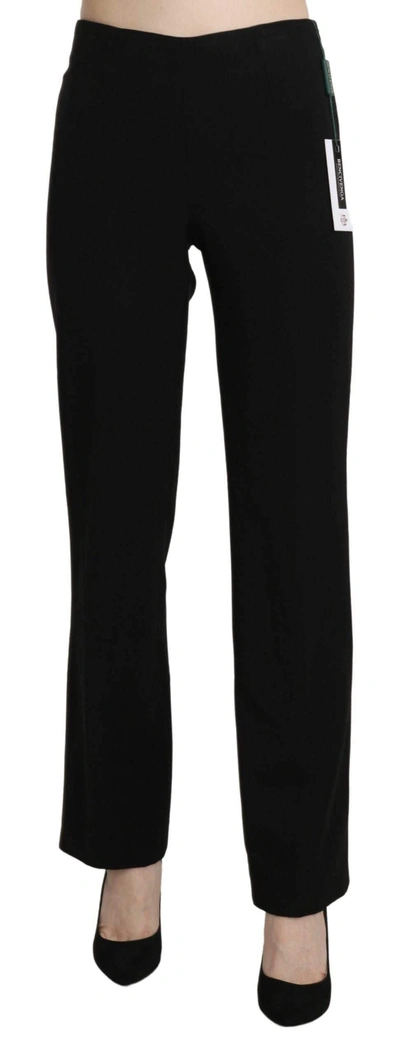 Bencivenga High Waist Straight Formal Dress Trouser In Black