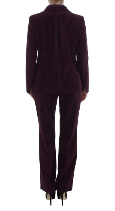 Bencivenga Purple Wool Suit T-shirt Set