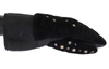 DOLCE & GABBANA BLACK LEATHER SHEARLING STUDDED GLOVES