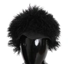 Dolce & Gabbana Black Tibet Lamb Fur Leather Gatsby Hat In Black