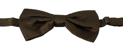 Dolce & Gabbana Brown Polka Dots Silk Adjustable Neck Papillon Men Bow Tie