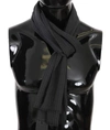 Dolce & Gabbana Gray 100% Wool Striped Pattern Wrap Scarf In Gray