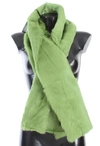 DOLCE & GABBANA GREEN GOAT FUR LONG SCARF