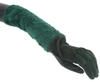 Dolce & Gabbana Green Leather Xiangao Fur Elbow Gloves In Green