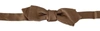 Dolce & Gabbana Men Brown Gold Adjustable Neck Papillon Bow Tie In Brown