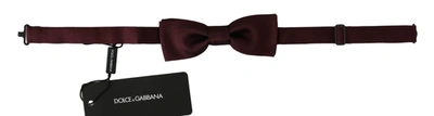 Dolce & Gabbana Men Violet 100% Silk Adjustable Neck Papillon Bow Tie