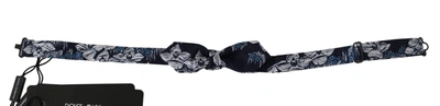 Dolce & Gabbana Navy Blue Floral Slim Adjustable Neck Papillon Men  Bow Tie