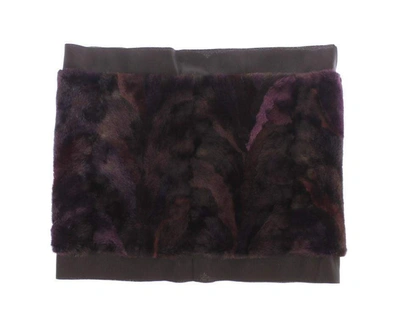 Dolce & Gabbana Purple Mink Fur Scarf Foulard Neck Wrap