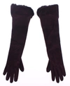 DOLCE & GABBANA PURPLE MINK FUR GOATSKIN SUEDE LEATHER GLOVES