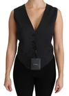 DOLCE & GABBANA BLACK DOTTED WAISTCOAT VEST BLOUSE TOP