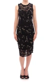 DOLCE & GABBANA BLACK FLORAL LACE CRYSTAL EMBEDDED DRESS