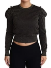 DOLCE & GABBANA BLACK GOLD CROPPED WOMEN PULLOVER SWEATER