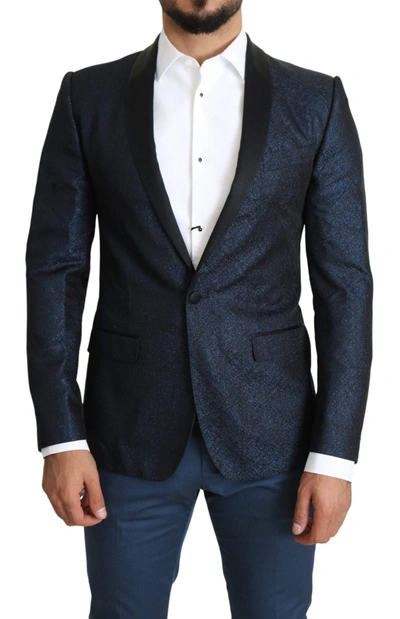 Dolce & Gabbana Blue Slim Fit Jacket Coat Martini  Blazer