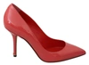 Dolce & Gabbana Elegant Dark Pink Patent Leather Pumps In Pink