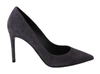 DOLCE & GABBANA GRAY SUEDE LEATHER STILETTO  SHOES HEELS