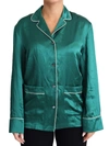 DOLCE & GABBANA GREEN PYJAMA BLOUSE SILK LOUNGE SLEEPWEAR TOP