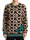 Dolce & Gabbana Multicolor Dg Mania Wool Crewneck Pullover Sweater In Multicolor