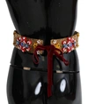 Dolce & Gabbana Multicolor Embellished Floral Crystal Wide Waist Belt In Multicolor