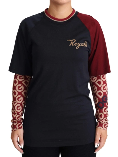 Dolce & Gabbana Multicolor Royals Crewneck Pullover Jumper