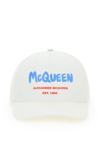 Alexander Mcqueen Branded Graffiti Baseball Cap In White