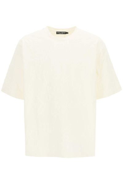 Dolce & Gabbana Oversize All-over Logo T-shirt In White