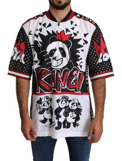 Dolce & Gabbana White King Panda Top Polyester Mens T-shirt