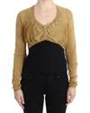 CAVALLI WOMEN GOLD EMBELLISHED GOLD SHRUG