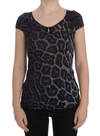Cavalli Women Dark  Leopard Modal  Blouse Top In Gray