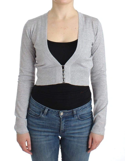 Cavalli Women   Cropped Wool Cardigan In Gray