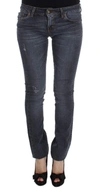 Cavalli Women   Wash Cotton Blend Slim Fit Jeans In Blue