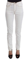 Cavalli Women  Cotton Blend Slim Fit Jeans In White