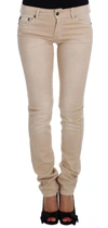 Cavalli Women  Wash Slim Fit Cotton Stretch Jeans In Beige
