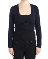 CAVALLI WOMEN DARK  CROPPED WOOL CARDIGAN