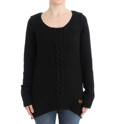 Cavalli Women Knitted Wool Jumper In Black