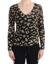 Cavalli Women Multicolor V-neck Wool Jumper In Multicolor