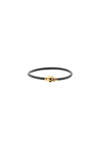 Alexander Mcqueen Skull-charm Slip-on Bracelet In Black