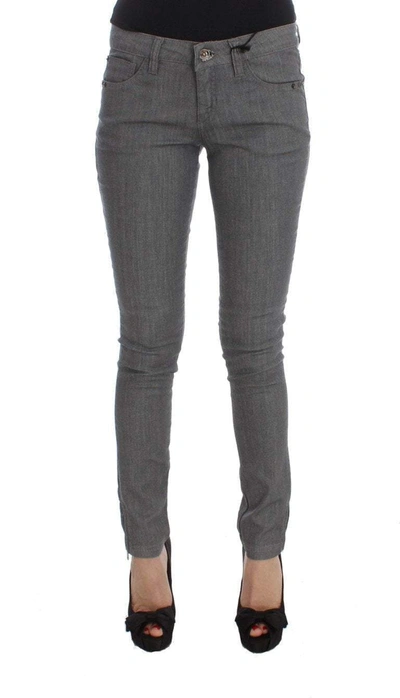 Costume National C'n'c   Cotton Blend Slim Fit Jeans In Gray